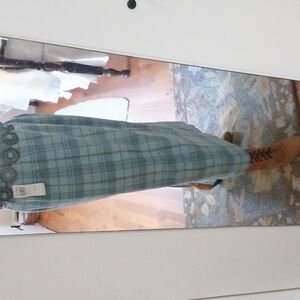 NWT Vintage Pendleton Virgin Wool Teal Lined Plaid Pencil Skirt Sz 12